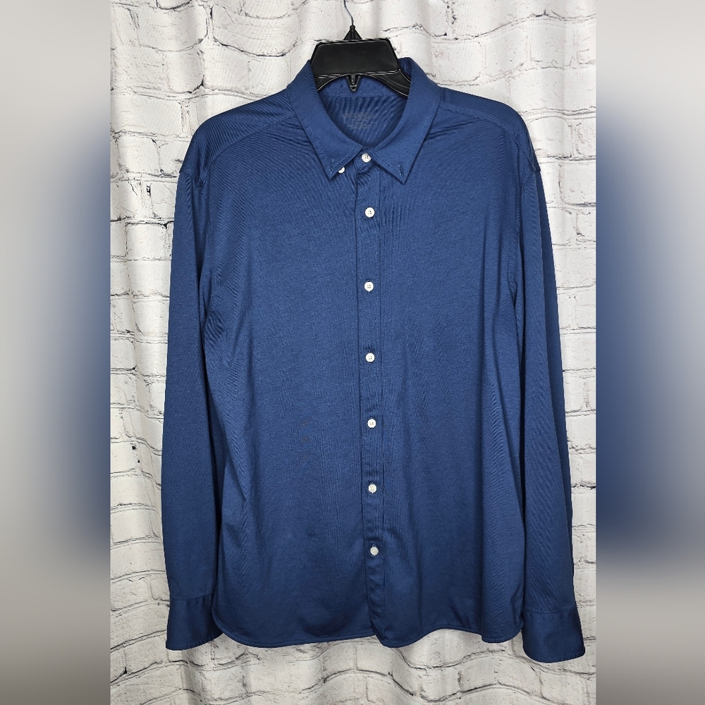 UNTUCKit Men's‎ Blue Stretch Slim Fit Long Sleeve Button Up Shirt Size XL